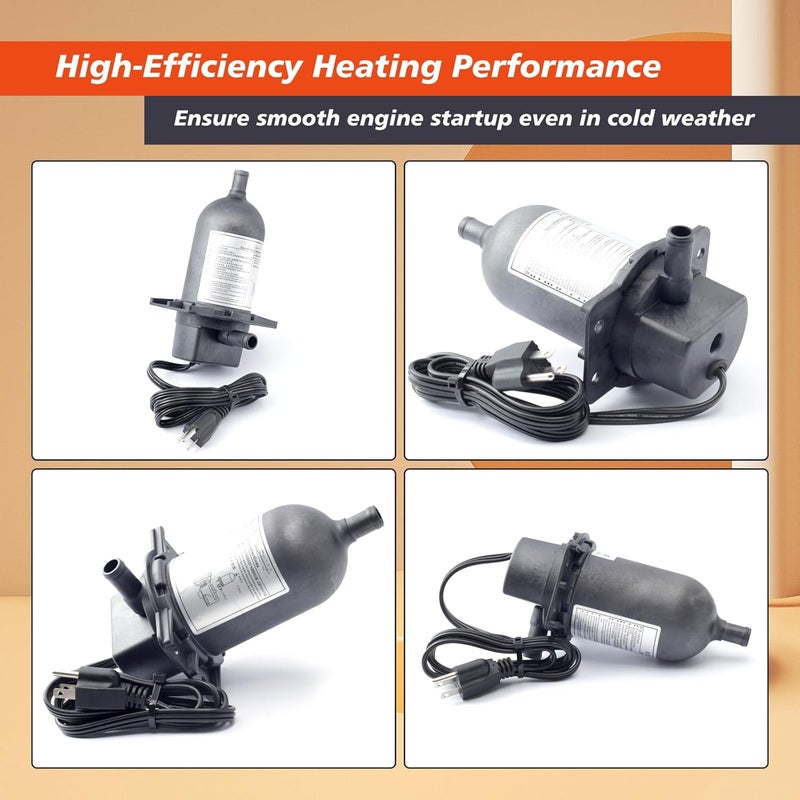 Mhrxusd TPS151GT10-000 Engine Block Heater with Plug Compatible with Diesel & Gas Engines Generator Tractor Truck Bus Boat 120V 1500W Option 100-120F Coolant Preheater Replace Parts TPS151GT8-000 - Image 5